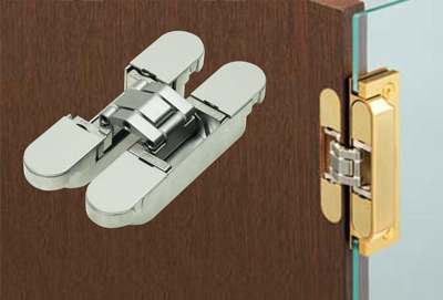 The HES3D-90 has architectural features in a cabinet sized hinge - now with a glass door bracket.